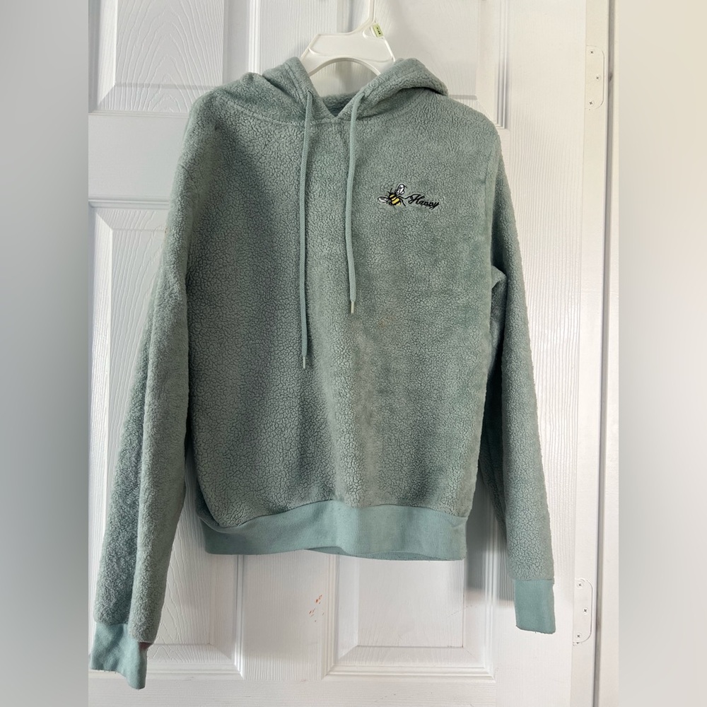 Cold Crush Green Pullover Sweater with Plush Texture | Girls Size: S